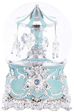 ASHSDI Spieluhr Musikbox, Karussell Spieluhr Kristallkugel Aufziehspieluhr Für Geburtstag Weihnachten Musikspieluhr Spieldose (Color : C, Size : 12 * 12.5 * 17.5cm)