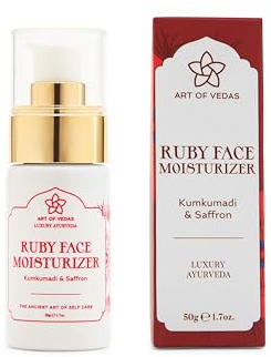 Ruby Gesichts-Feuchtigkeitscreme 50g - Kumkumadi Ayurvedische Gesichtspflege, Hautberuhigend und Revitalisierend - Premium Art of Vedas Feuchtigkeitscreme