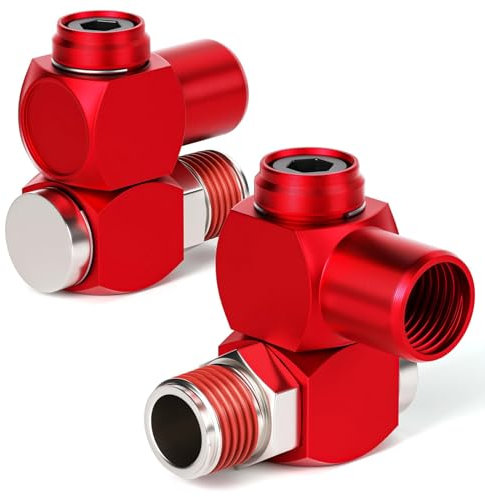 TAILONZ PNEUMATIC Bleu Raccord tournant pour outils pneumatiques 1/4 pouce Raccord tournant 360 degrés pour tuyau d'air Adaptateur industriel pivotant pour outils pneumatiques portables(Pack de 2)