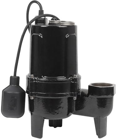 1 3/4 HP Submersible Sewage/Effluent Pump, 7272GPH Cast Iron Sump Pump with Vertical Float Switch & 10FT Power Cord, Sewage Grinder Pump for Sump Basin, Basements, Residential Sewage, Septic Tank