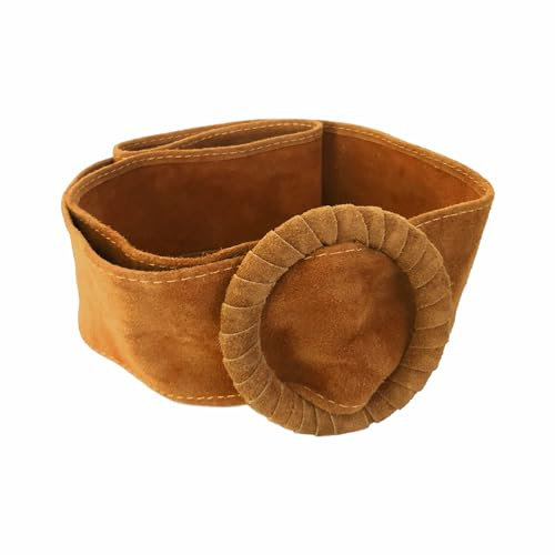 FrasiBags Breiter Damengürtel aus Wildleder mit Ringschnalle, Damen-Gürtel aus Wildleder, hoher Gürtel für Damen, Ledergürtel Made in Italy, Leder, Einheitsgröße