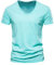 Herrenmode lässig einfarbig Baumwolle V-Ausschnitt Kurzarm T-Shirt Top Tops Mit Traumfänger