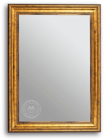 CLAMARO Prag Barock Wandspiegel Antik, Gold Braun, 50 x 80 cm, Holzrahmen