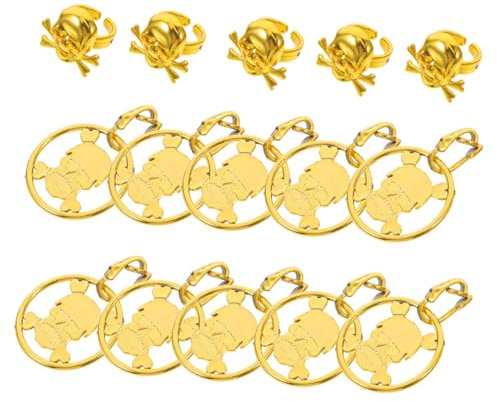 ifundom 1satz Piraten Schmuckset Goldene Piratenspiralen Ohrringe Skull Für Halloween Kostüme Accessoires Für Partys Und Rollenspiele
