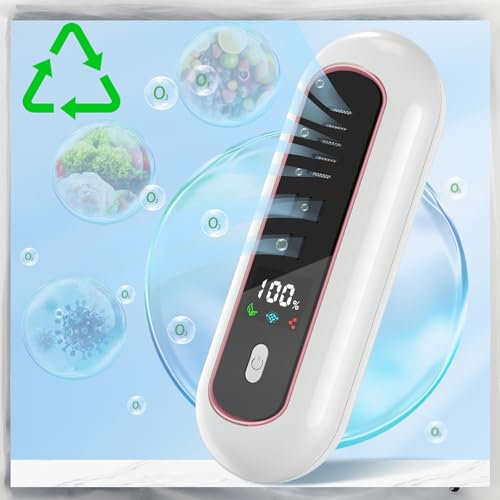 Fridge Deodoriser Rechargeable with LED Display Lasts 10 Years: Fridge Odour Eliminator for Fridge Freshener with Temperature Monitoring, Smell Remover Odour Absorber for Closet, Pet, Car, Storage Box