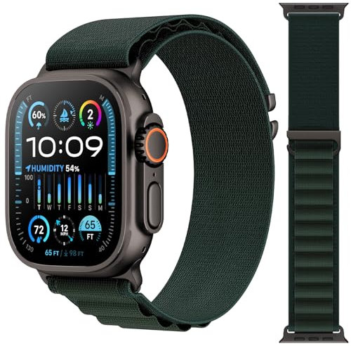 ORRLBB Boucle Alpine Compatible avec Apple Watch Bracelet Ultra 2 Ultra 49mm 46mm 45mm 44mm Femmes Hommes, Bracelets en nylon réglables pour iWatch Serie SE 2 SE 10 9 8 7 6 5 4
