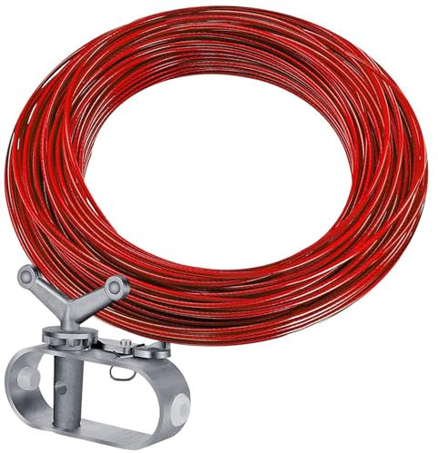 Kit de câble et treuil de 100 pieds – Kit de verrouillage pour bâche de piscine au sol, treuil de câble pour sécuriser les couvertures de piscine au sol (100 pieds, 130 pieds, 150 m