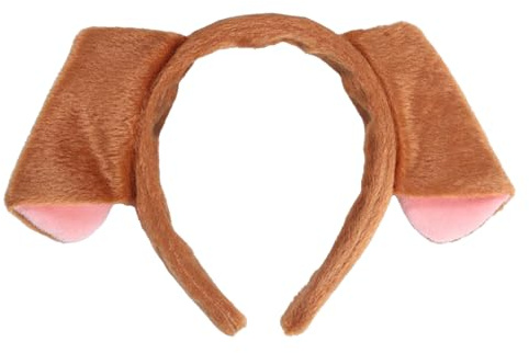 ASFWAGQ Dalmatinische Braune Hundohren Stirnband Cartoon Welpen Ohren Reifen Frauen Tier Haarband Hundeohren Kostüm für Hund Party Dekorationen Weihnachten Kostüm Cosplay Party für Damen