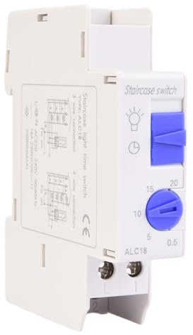 Temporizador ALC18 Relé de tiempo, relé electrónico con baja disipación de potencia AC 220-240 V 16 A Temporizador mecánico para iluminación de pasillos, iluminación de escaleras