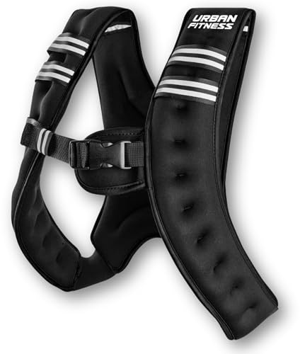 Urban Fitness X-Form Gewichtsweste, tragbares Gewicht für Männer und Frauen, Laufen, Workout, Walking, Krafttraining, Fitness, Cardio, Heim-Fitness-Ausrüstung, schwarz, 10 kg