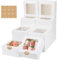 Sivaopa 50 Stück Gebäckkarton, weiße Kuchenkarton mit Aufklebern, Macaron-Schachtel, Cupcake Transportbox mit Fenster, Geschenkbox, Tortenschachtel, Bäckereischachteln für kleine Kekse, Mini-Kuchen
