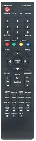 AULCMEET Replacement Remote Control Compatible with Bush 4K LCD Smart TV HD DVD Combi BTVD31187S2 BTVD91186B BTVD91216B