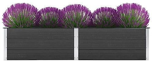 ChicAbode Garten-Hochbeet 250 x 50 x 54cm Blumentopf Pflanzgefäß Blumenkasten WPC Grau
