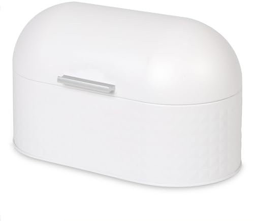 Ribelli Große Brotkasten, Brotkorb mit Deckel, Brot Aufbewahrung aus Edelstahl, Küche-Aufbewahrung,Brotaufbewahrungsbox,Brotboxen, Weiß