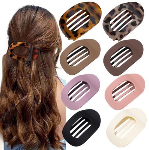 TOEECY Pinzas Pelo Mujer 8 Piezas Pinza Pelo Antideslizantes Hair Clips en Resina Diseño Leopardo y Multicolor Accesorios de Peinado para Cabello Grueso Fino y Rizado (B)