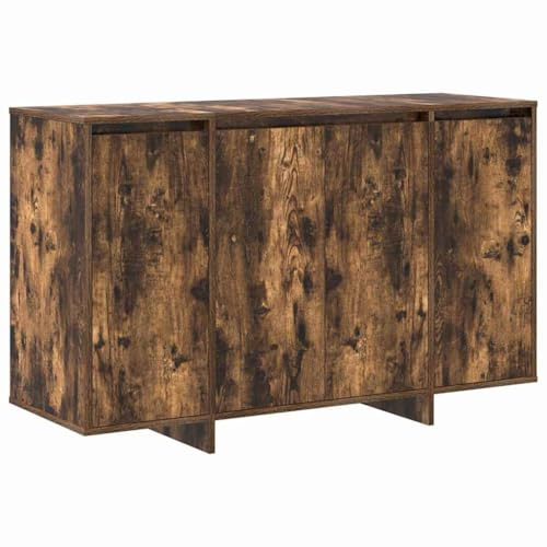 vidaXL Sideboard Smoked oak 120 x 41 x 75 cm Engineered wood, Modern Storage Buffet Unit, Rectangular Free-Standing Cabinet, Minimalist Sideboard for Home Living Room Organization