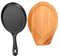 Zerodeko 1Set Multi Function Cast Iron Frying Pan with Wooden Base Non Stick Steak Skillet for Induction and Gas Stoves Safe Cooking Comfortable Handle
