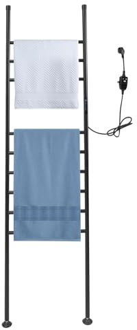 lousriyy Radiateur de salle de bain électrique 150 W - 1600 x 425 mm - Radiateur de serviettes électrique 45-70 °C - Avec minuterie de 1 à 24 heures - Étanche IPX4 - Noir