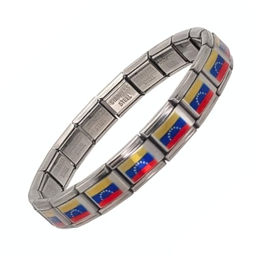 Pulseras con banderas de América de eslabones metalicos – Diseño elegante y patriótico