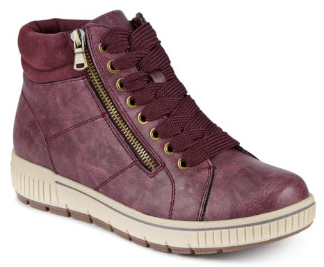 Pavers Womens Lace Up Boots with Side Zip | Autumn Winter Collection | Lace Up | Zip