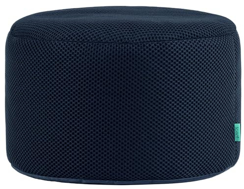 icon Performance Mesh XL Gaming Bean Bag Footstool, Navy Blue, Large Pouffe Stool with Filling Included, Bedroom Furniture, Gamer Gifts, Gaming Room, Gaming Room Accessories