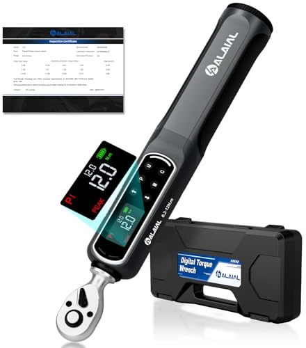 ALAIAL Chiave Dinamometrica Digitale 1/4, 0.2-12Nm Digital Torque Wrench | Precisione ±2%, Coppia a Doppia Direzione con Vibrazione, Cicalino e Notifica Flash LED per Bici, Moto e Auto