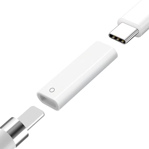 Lizoak Ladeadapter für Apple Pencil 1st Gen,USB-C to Apple Pencil 1st Gen Charging Adapter for iPad 10th Gen,iPad 11 (A16),Bluetooth Pairing Support,Fast Charging, ABS Design,Portable,Compact