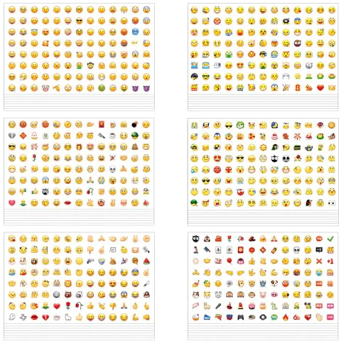 UMCHU 48 Blätter Emoji Aufkleber, Emotion Sticker, für Planer, Sammelalben | PET, vorgestanzt, Durchmesser: 1,1cm, große Auswahl an Designs,wasserfest,für die tägliche Dekoration, Tagebuchgestaltung usw