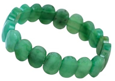 INFINITY GEMS Natural Green Aventurine 14mm Faceted Square Bead Bracelet 7 Inch, Green Aventurine Stretch Bracelet, Handmade Gemstone Jewelry