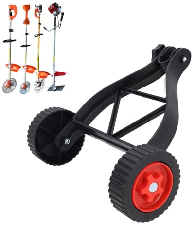 Ruedas Apoyo Desbrozadora Ueda de Soporte para cortadora de Hilo Ruedas Desbrozadora Accesorio de Soporte Auxiliar para Tubos 23 a 28 mm para desbrozadora eléctrica, cortadora de césped