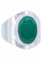 mantraroma Ring Silber 925 Damen grünen Onyx Edelstein grün schlicht groß modern