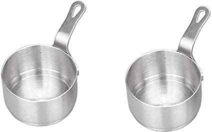 F Fityle 2pcs Mini Saucepan Stainless Steel Sauce Pan, Small pan and Pot Multipurpose Home Kitchen Or Restaurant, 50ml