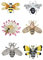 6 Pcs Mignon Abeille Broche Broches Brillant Strass Insectes Corsages Écharpe Clips Bijoux Accessoires pour la Fête De Bal