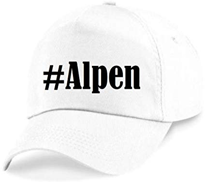 Reifen-Markt Base Cap Hashtag #Alpen Größe Uni Farbe Weiss Druck Schwarz