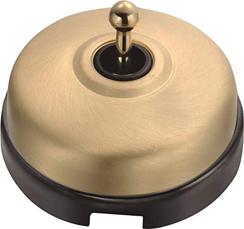 FONTINI - DIMBLER - Interrupteur Va & Vient Porcelaine Noire Coque Dorée Satinée Réf. 60308743