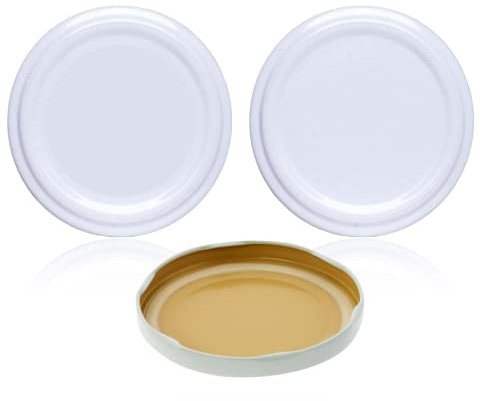 Coperchi metallici per barattoli di vetro, a vite, ermetici, di diversi diametri, coperchi di ricambio per conserve 43 mm diámetro bianco