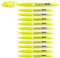 CROWN H-500 Highlighter Pens Chisel Tip Slim Highlighters - Pack Of 12 - With Bright Fluorescent Ink - Yellow