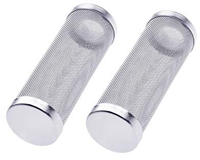 Quickun Edelstahl Aquarium Flow Fish Filter Guard Net Garnelen Safe Inlet Inflow Protect Basket Mesh Media 12 mm, 2 Stück