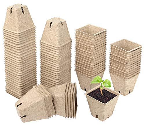 Schramm® Vasi da semina 20, 60 o 100 pezzi in cellulosa Altezza: 5,5 cm vaso per piante biodegradabile Vasi per piante, Anzahl:100 Stück