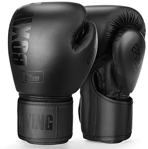 Boxing Gloves for Men and Women Suitable for Boxing Kickboxing Mixed Martial Arts Muay Thai MMA Heavy Bag Fighting Training Boxing Gloves for Men and Women (Black, 10oz)