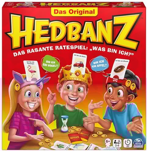Spin Master Games Hedbanz - das rasante Ratespiel für die ganze Familie - Neuauflage mit tollem Spielmaterial, für 2-6 Spieler ab 6 Jahren