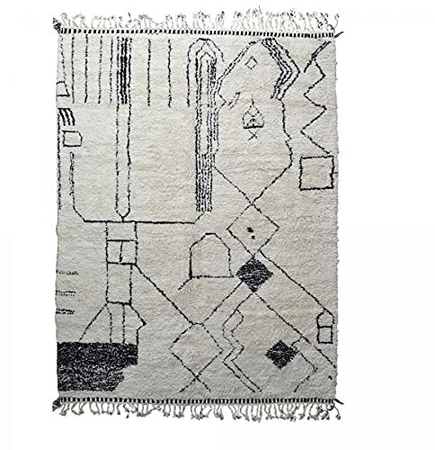 UN AMOUR DE TAPIS - Teppich im Berber-Stil, 250 x 350 cm, rechteckig, Beni Ouarain J, cremefarben, groß