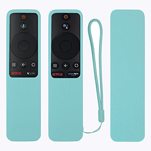 Custodia protettiva remota in silicone per XIAOMI MI Box S e Smart Mi TV Modello 4X (65,55,50,43 pollici) / 4A (40 pollici) Cover remota, lavabile antiurto con cordino (Bagliore in blu scuro)