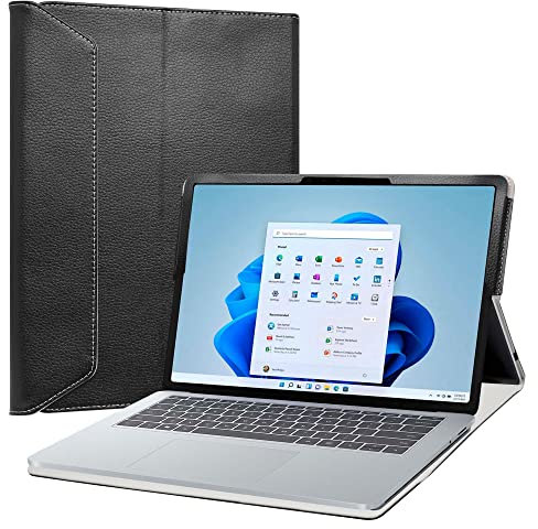 LiuShan Compatible with Surface Laptop Studio Case,PU Leather Slim Folding Stand Cover for Microsoft Surface Laptop Studio/Surface Laptop Studio 2 14.4 Tablet(Not Fit Surface Pro 8),Black