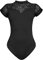 HilyBony Damen-Ballett-Trikot, schwarze Spitze, kurzärmelig, mit elegantem Schwanenkragen, Tanz-/Gymnastik-/Yoga-Gymnastikanzug, Schwarz , 42