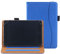 6 7 8 Inch Universal Tablet Case Folio Leather Stand Shell Case with Adjustable Angle Band and Pouch for Documents, Cards and Pen Holder (Blue)