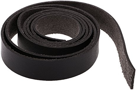 Lederband zum Basteln, 2 m, 15 mm breit, Schwarz