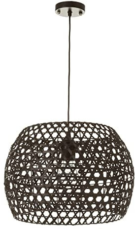 Lámpara de techo rejilla de bambú negra de Ø 35x23 cm - LOLAhome