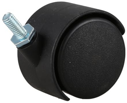 SameeHome Rueda doble giratoria de 6 mm, 40 mm, color negro