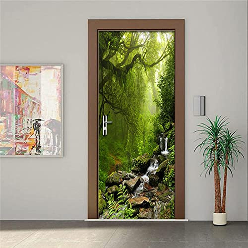 3D Türtapete Selbstklebend Türposter - Natürliche Waldlandschaft 77 X 200 Cm - Türaufkleber Fototapete Abziehen Und Aufkleben Türfolie Poster Tapete - Kinderzimmer Wohnzimmer Küche Schlafzimmer Tür F